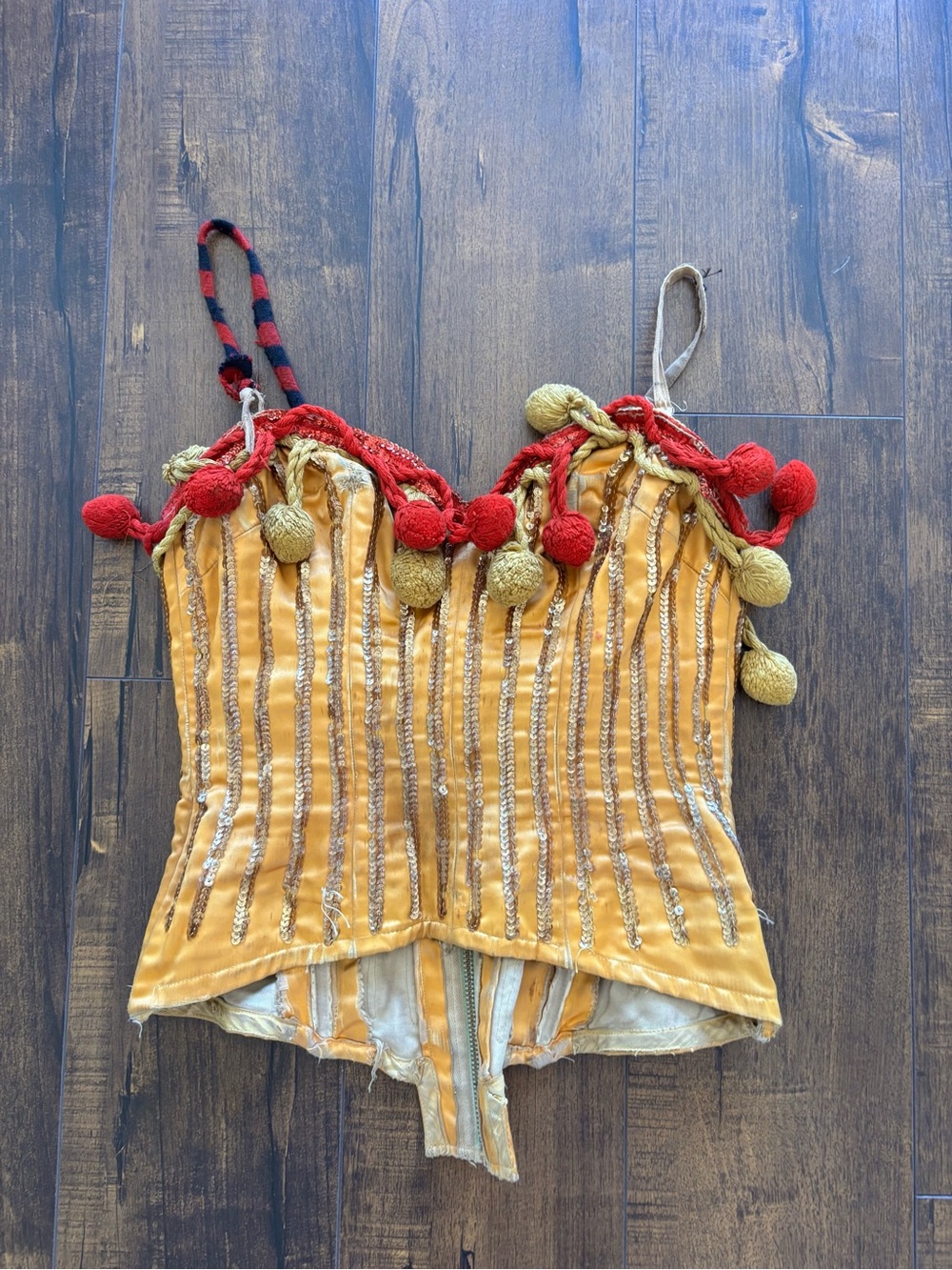 50s Vintage Burlesque Pom Pom Corset